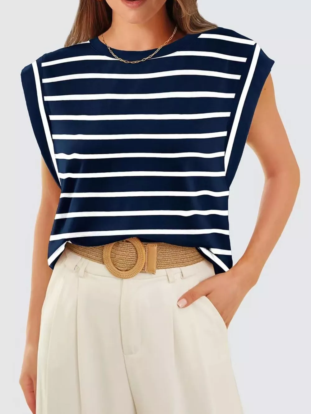 Striped Round Neck Tank, image 15