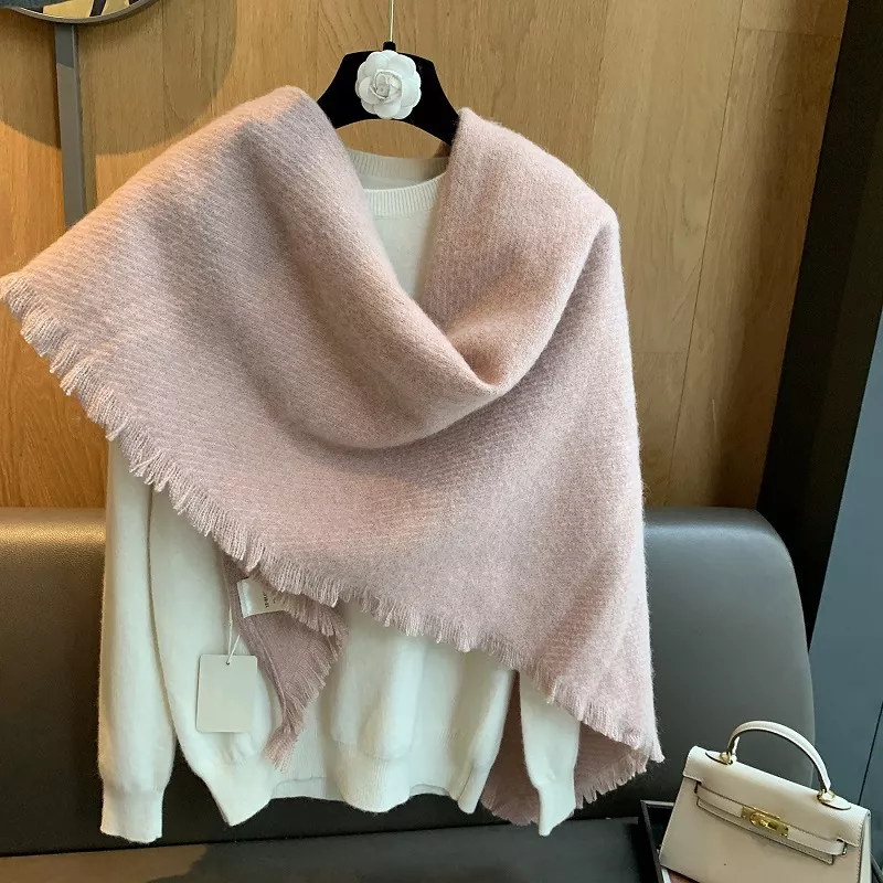 Thick Tassel Triangle Shawl Scarf, image 2