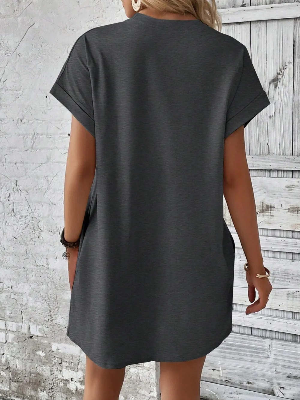 Round Neck Short Sleeve Mini Dress, image 18