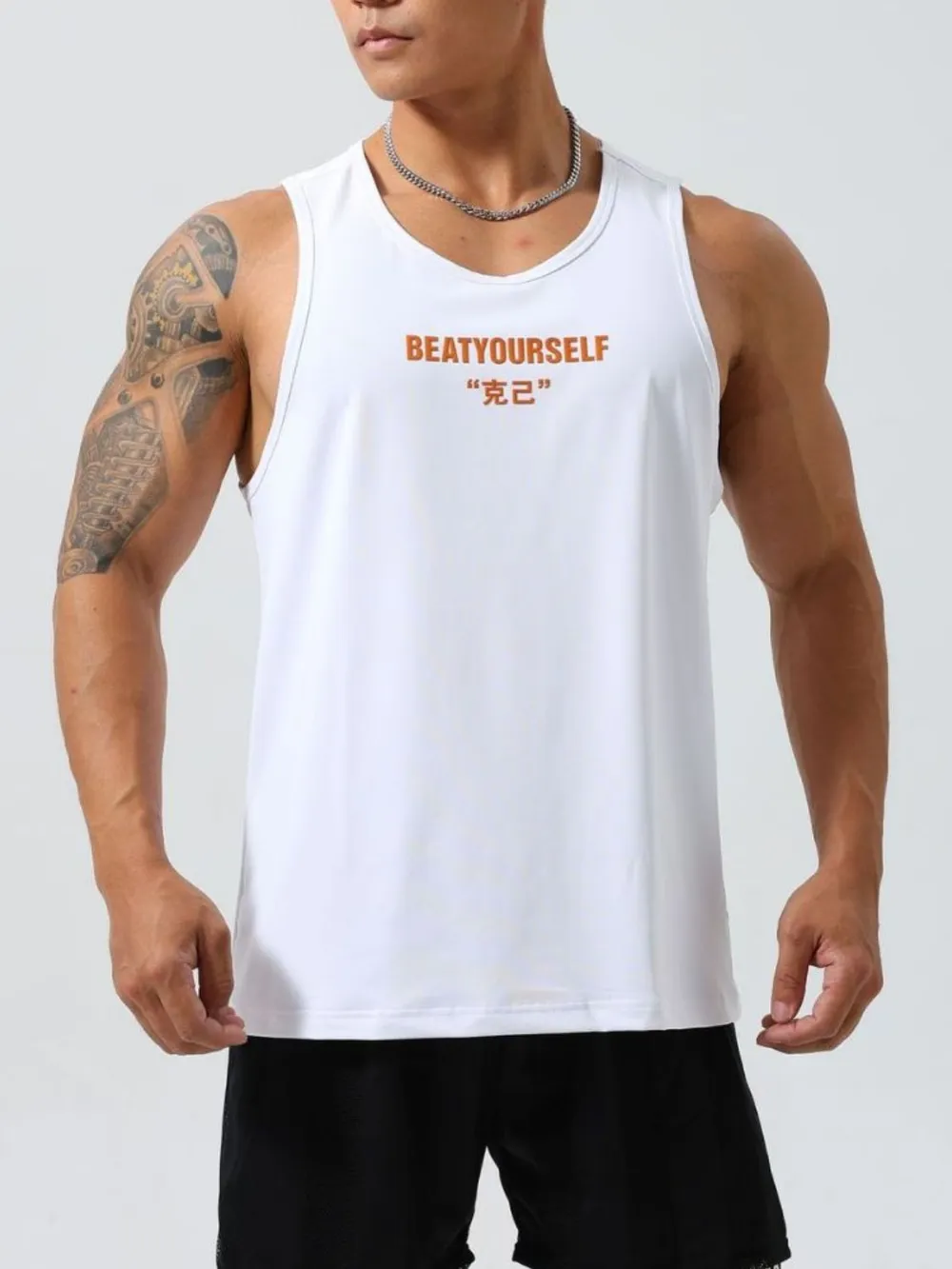 Men's Plus Size Round Neck Tank, image 2