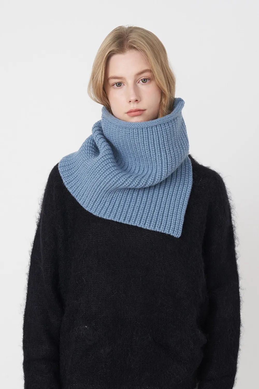Slit Pullover Knit Scarf, image 5