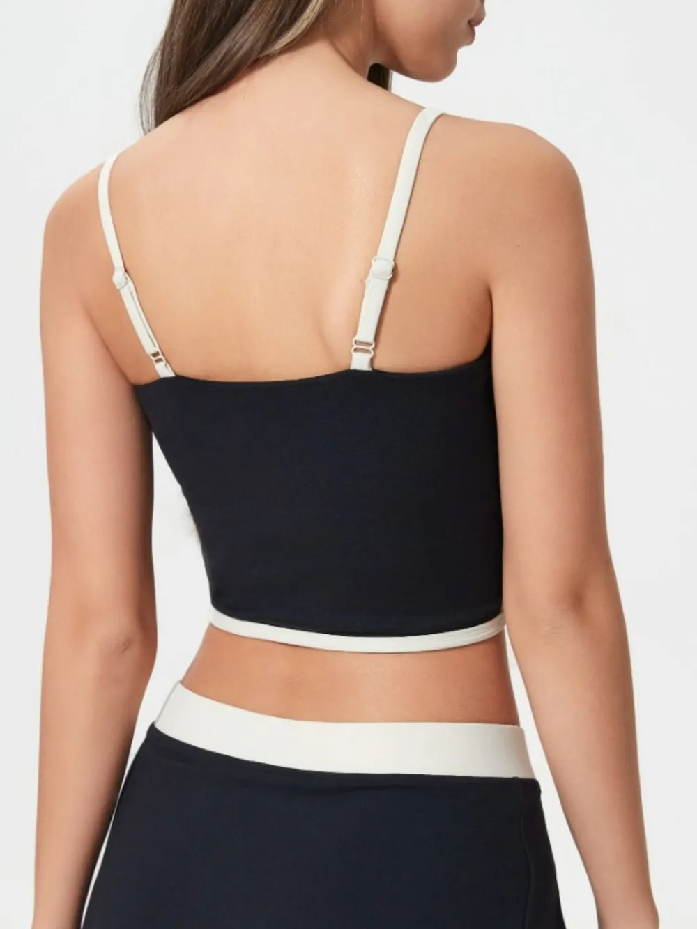 Contrast Trim Square Neck Active Cami with Detachable Chest Pads, image 9