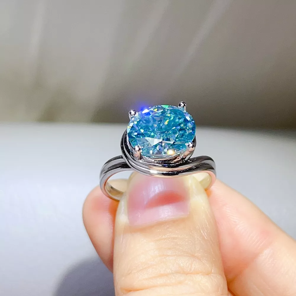 5 Carat 925 Sterling Silver Moissanite Ring, image 2