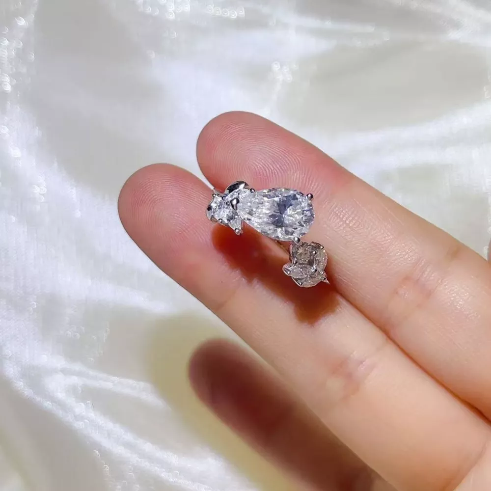 3 Carat Moissanite 925 Sterling Silver Ring, image 2