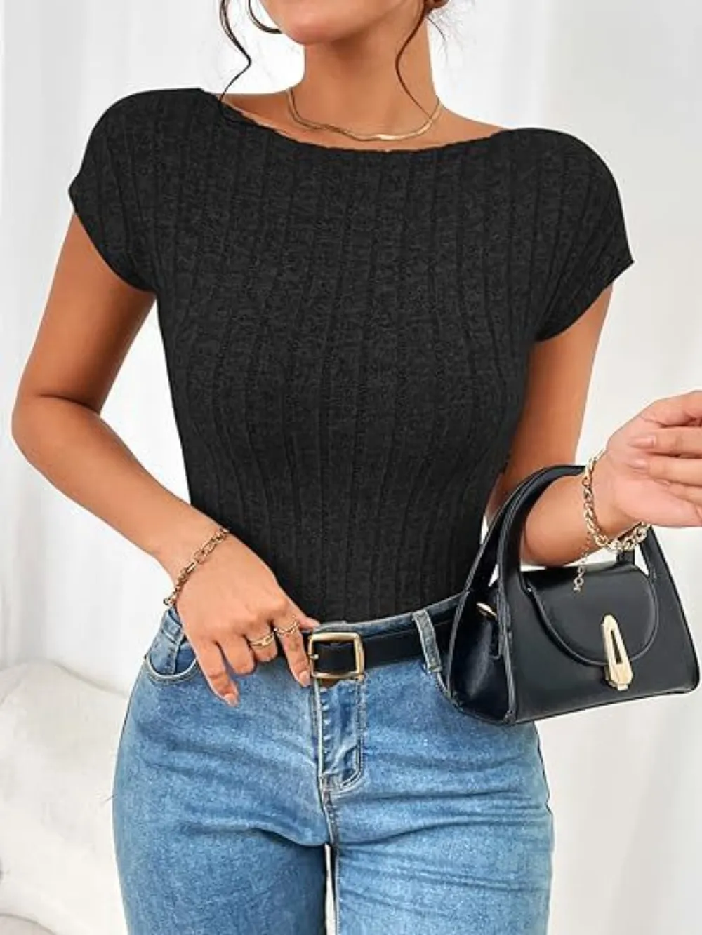 Backless Short Sleeve T-Shirt, image 4