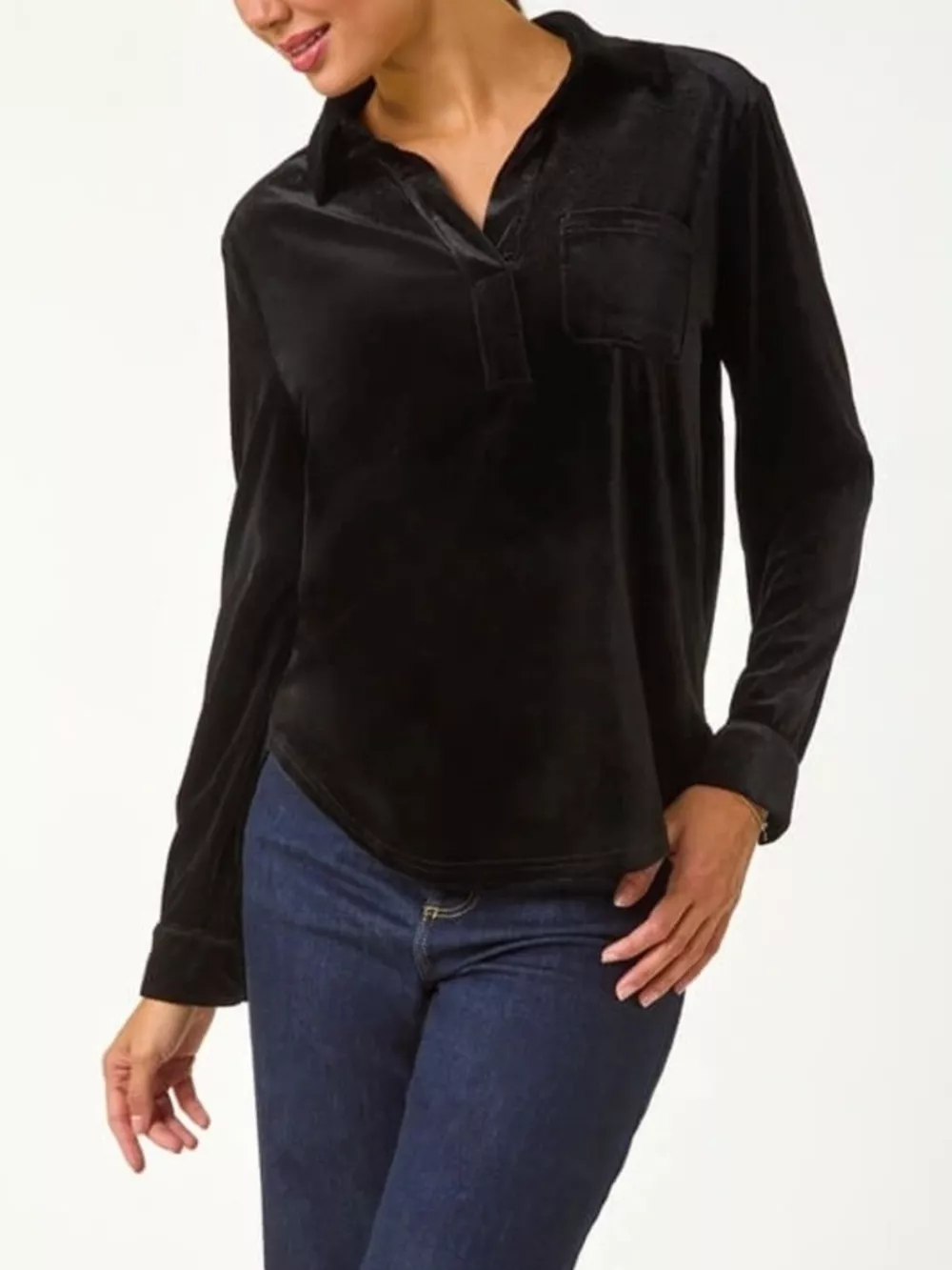 Velvet Long Sleeve Blouse, image 7