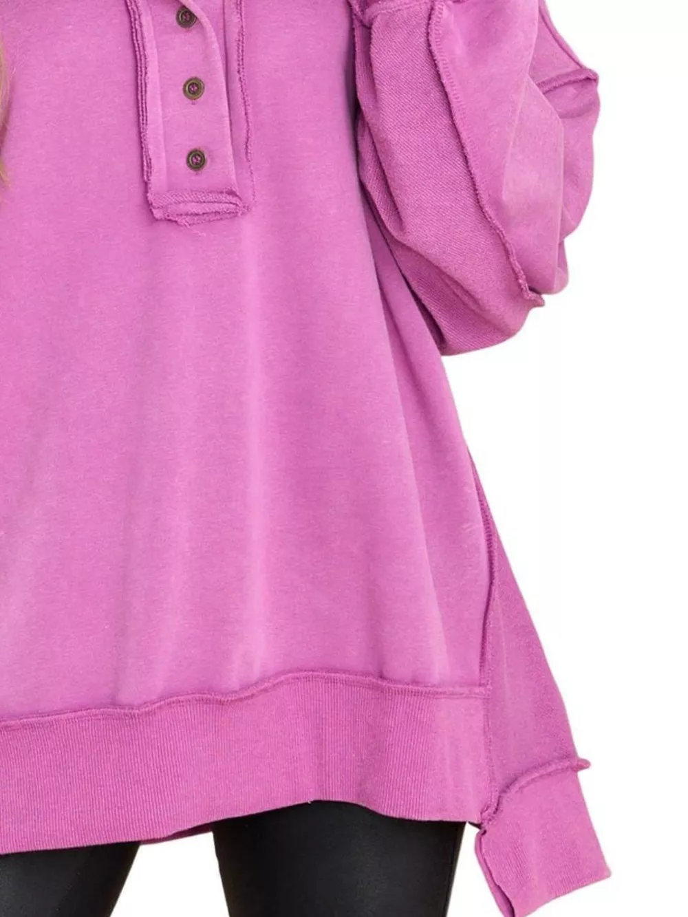 Half Snap Long Sleeve Sweatshirt, image 5