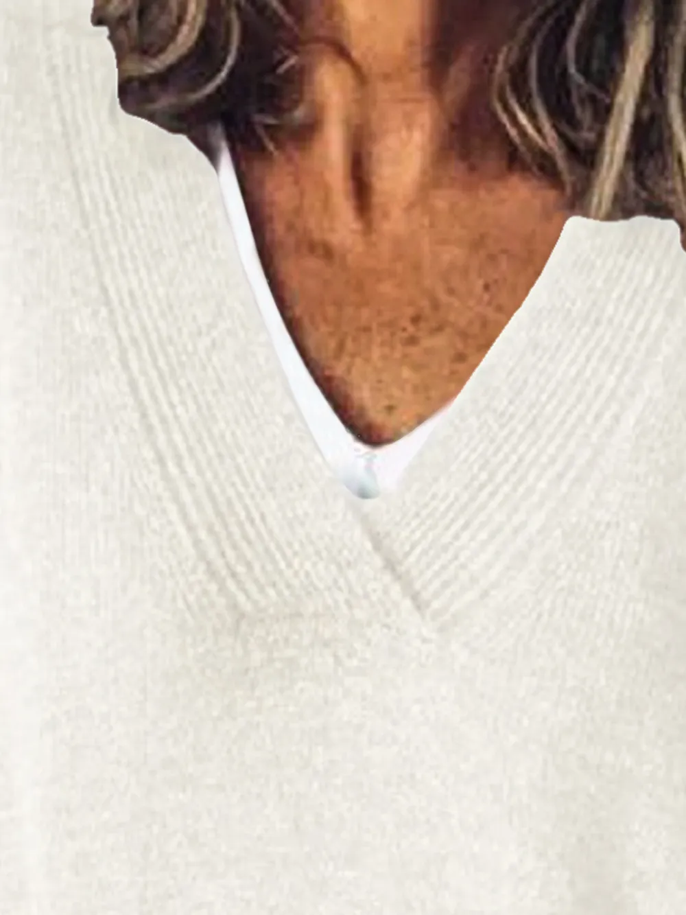 V-Neck Dropped Shoulder Sweater, image 8