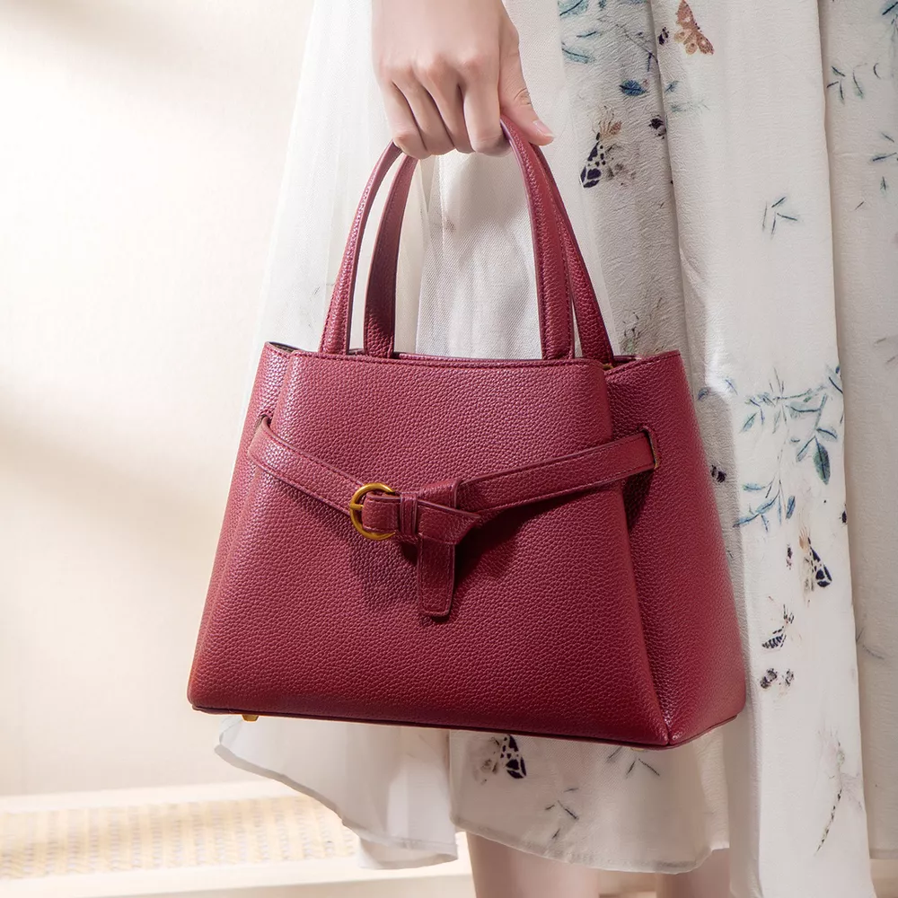 Leather Top Handle Handbag, image 3
