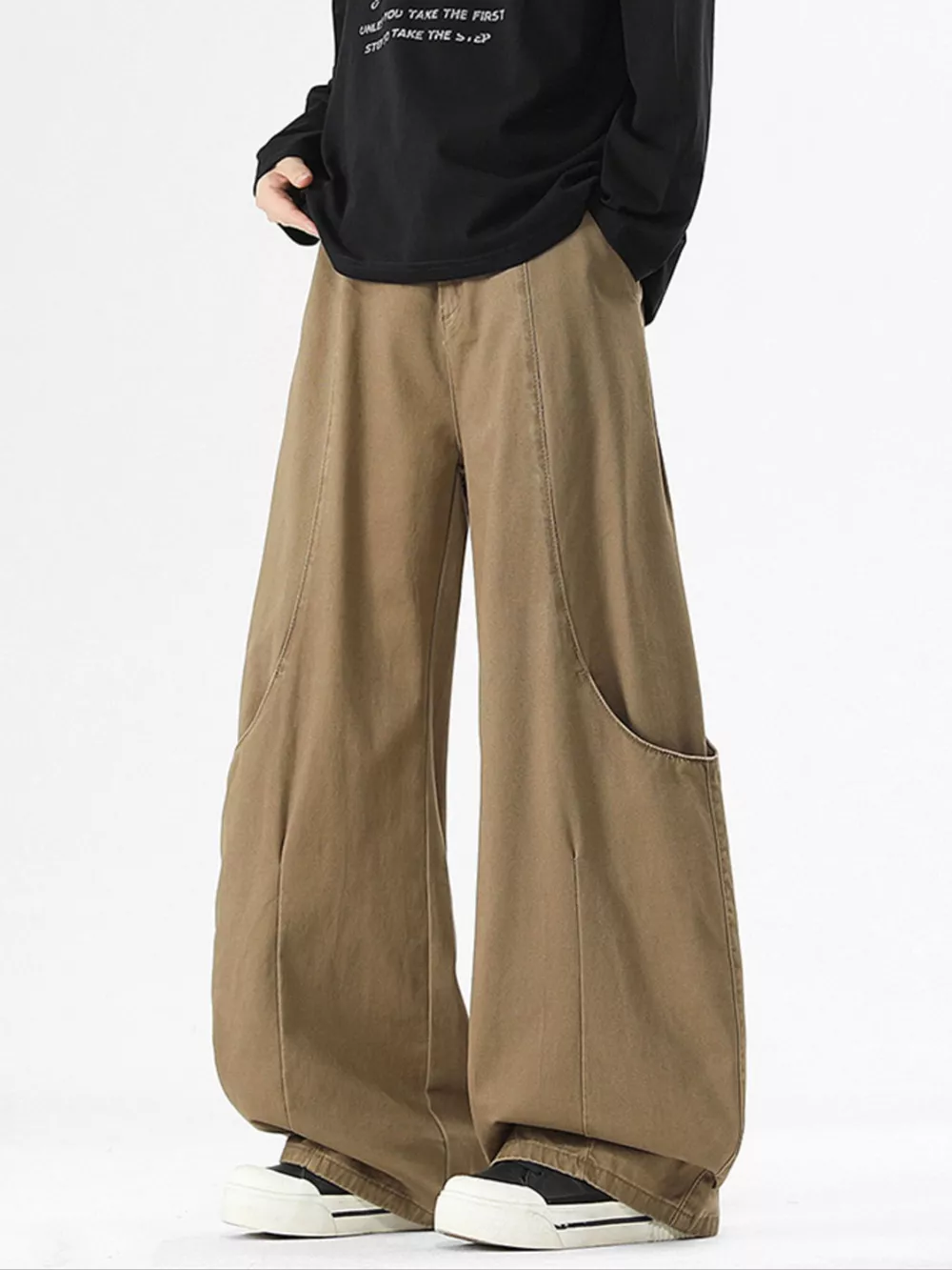 Men's Wide Leg Casual Cargo Pants, image 8