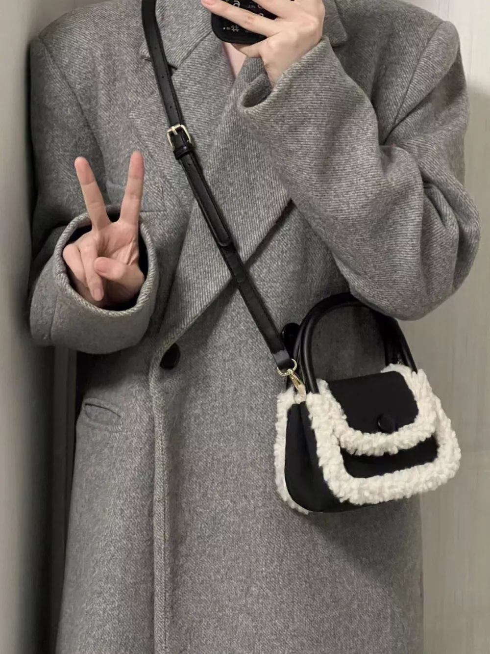 Fluffy Trim Mini Crossbody Bag, image 2