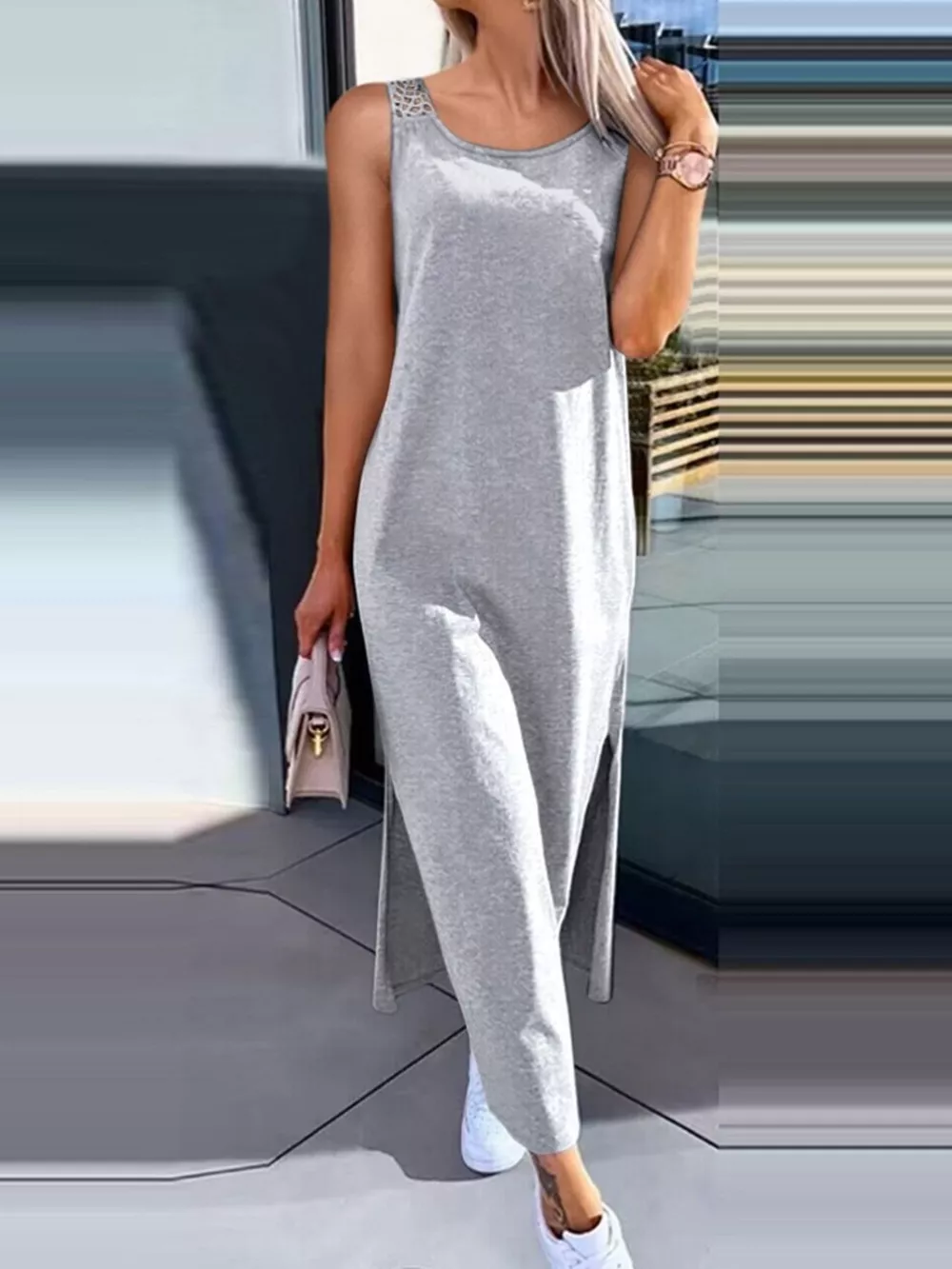 Side Slit Sleeveless Maxi Dress, image 3