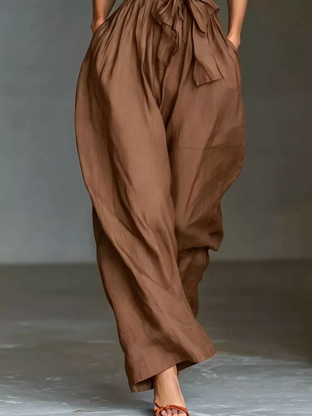 Halter Neck Wide-Leg Jumpsuit with Waist-Tie Detail, image 22