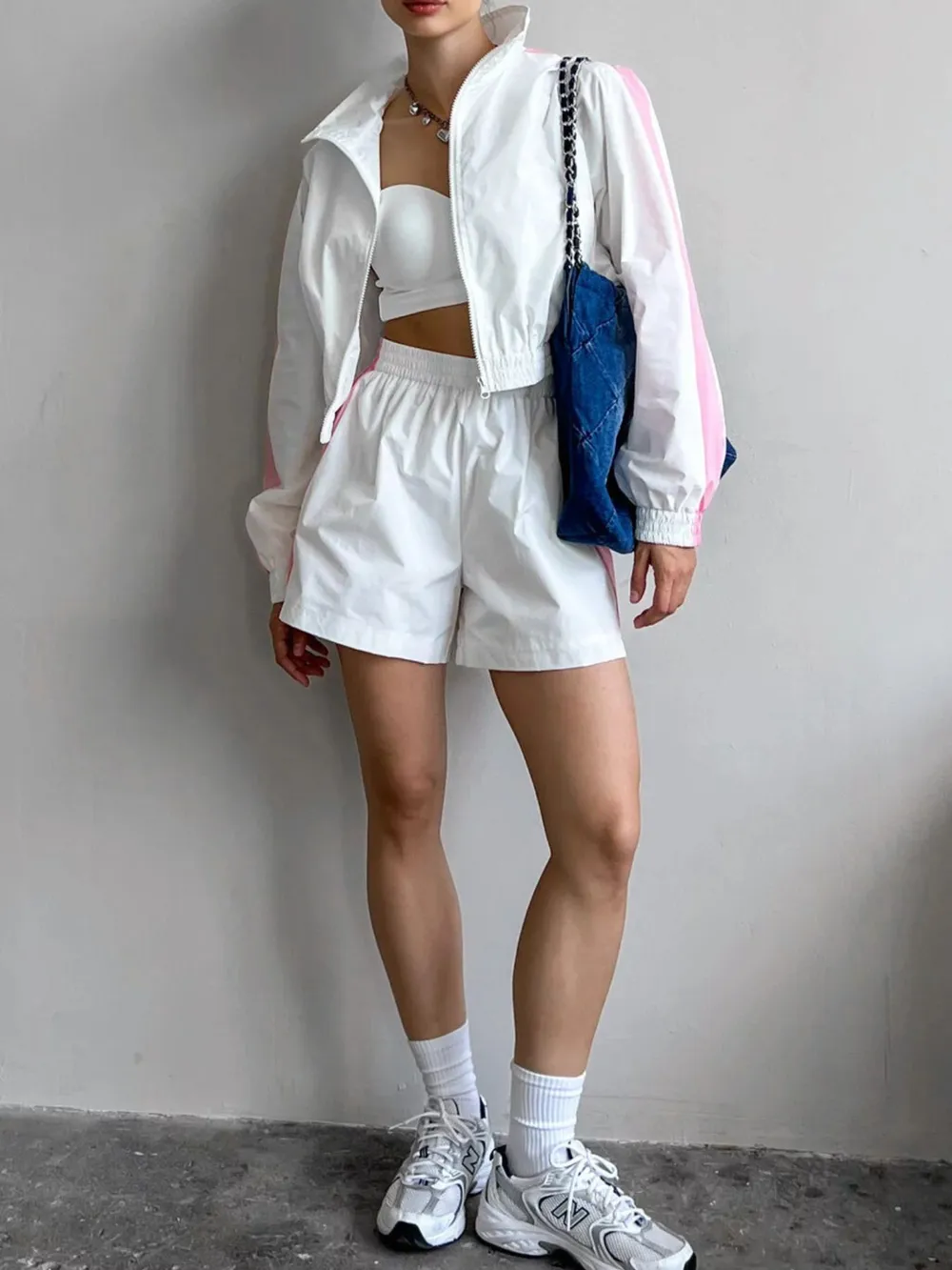Zip Up Long Sleeve Jacket and Shorts Set, image 7