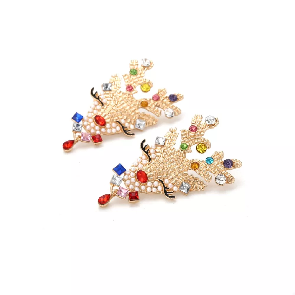 Christmas Reindeer Rhinestone Earrings, image 3