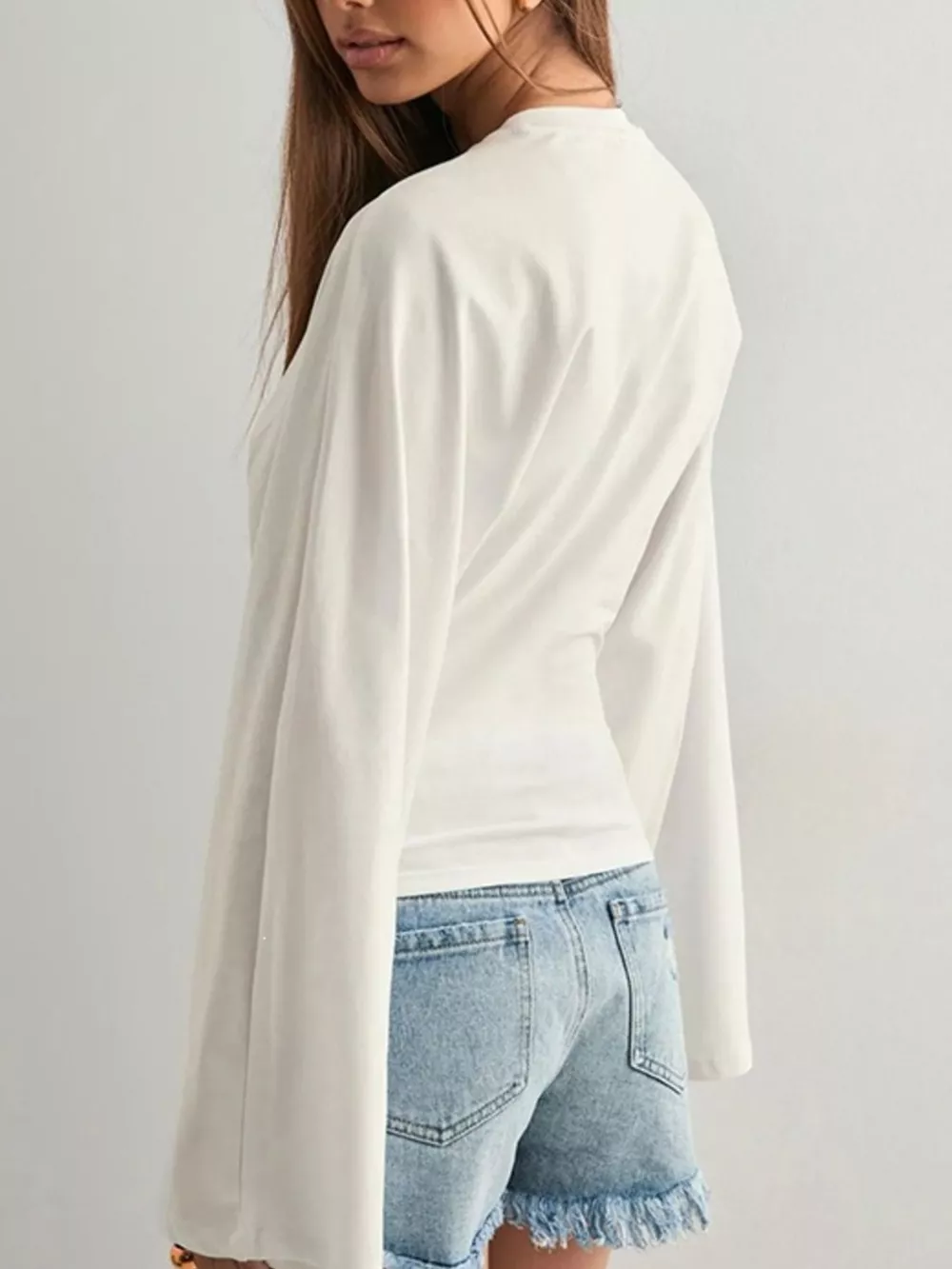 Full Size Solid Color Long Sleeve T-Shirt Plus Size, image 4