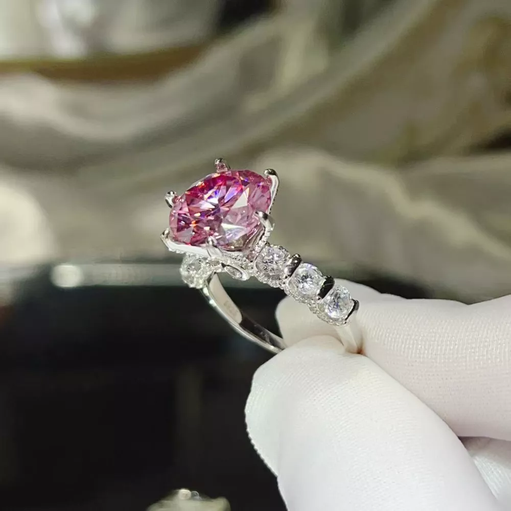 5 Carat Moissanite 6-Prong 925 Sterling Silver Ring, image 2