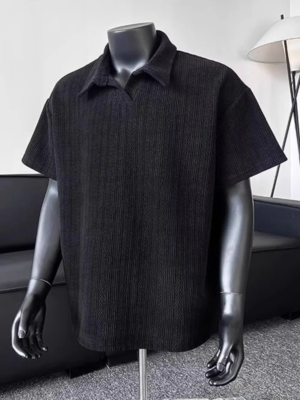 Men's Plus Size Collared Neck Short Sleeve Polo, image 3