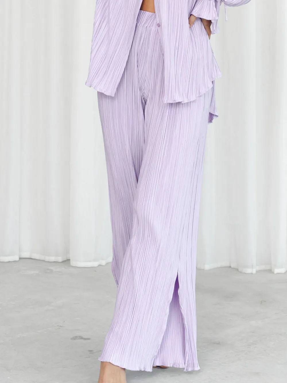 Button Up Long Sleeve Top and Pants Set, image 2