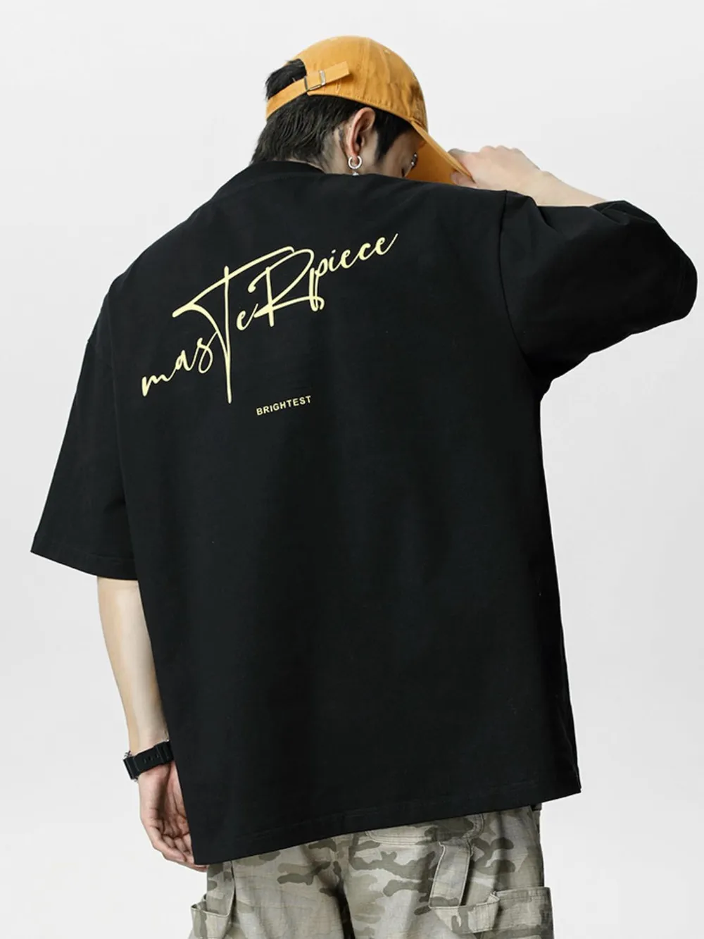 Men's Plus Size Round Neck Letter Graphic T-Shirt, image 8