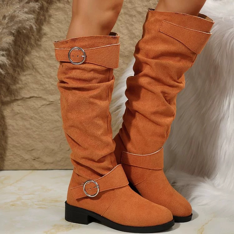 Buckle Accent Slouch Boots, image 10