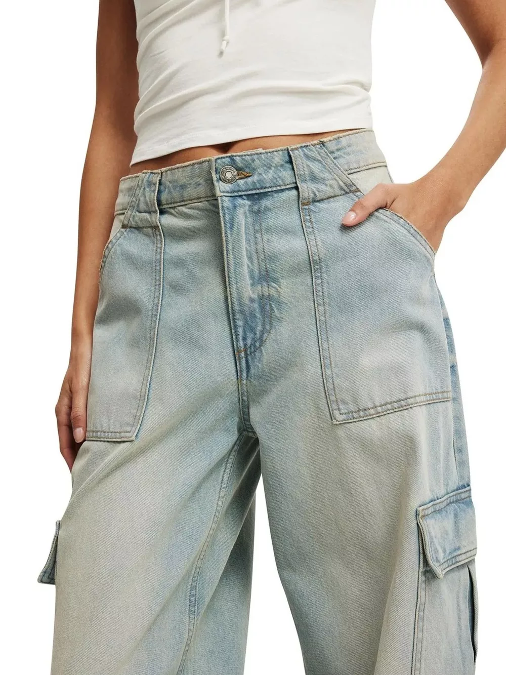 Wide Leg Cargo Jeans, image 7
