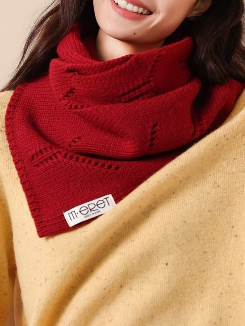 100% Wool Openwork Scarf, image 7