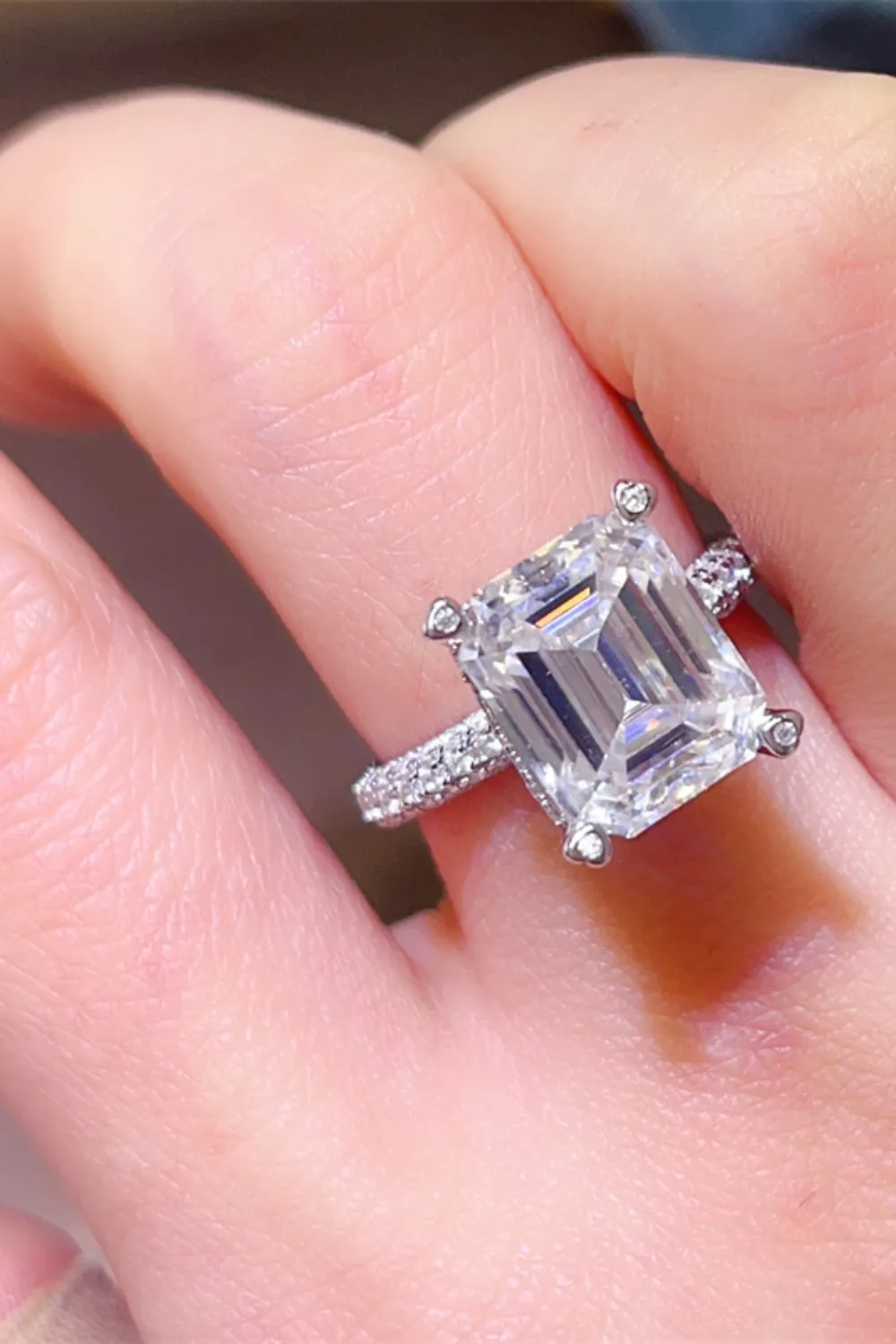 5 Carat Moissanite 925 Sterling Silver Ring, image 2
