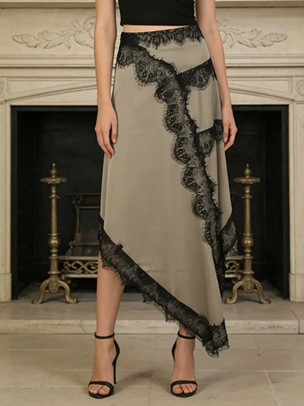 Lace Detail Cutout Short Sleeve Dress, image 4