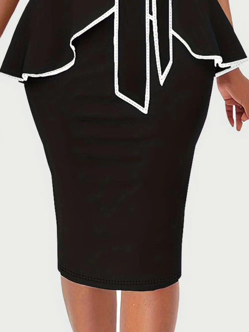 Plus Size Cutout Contrast Sleeveless Dress, image 3