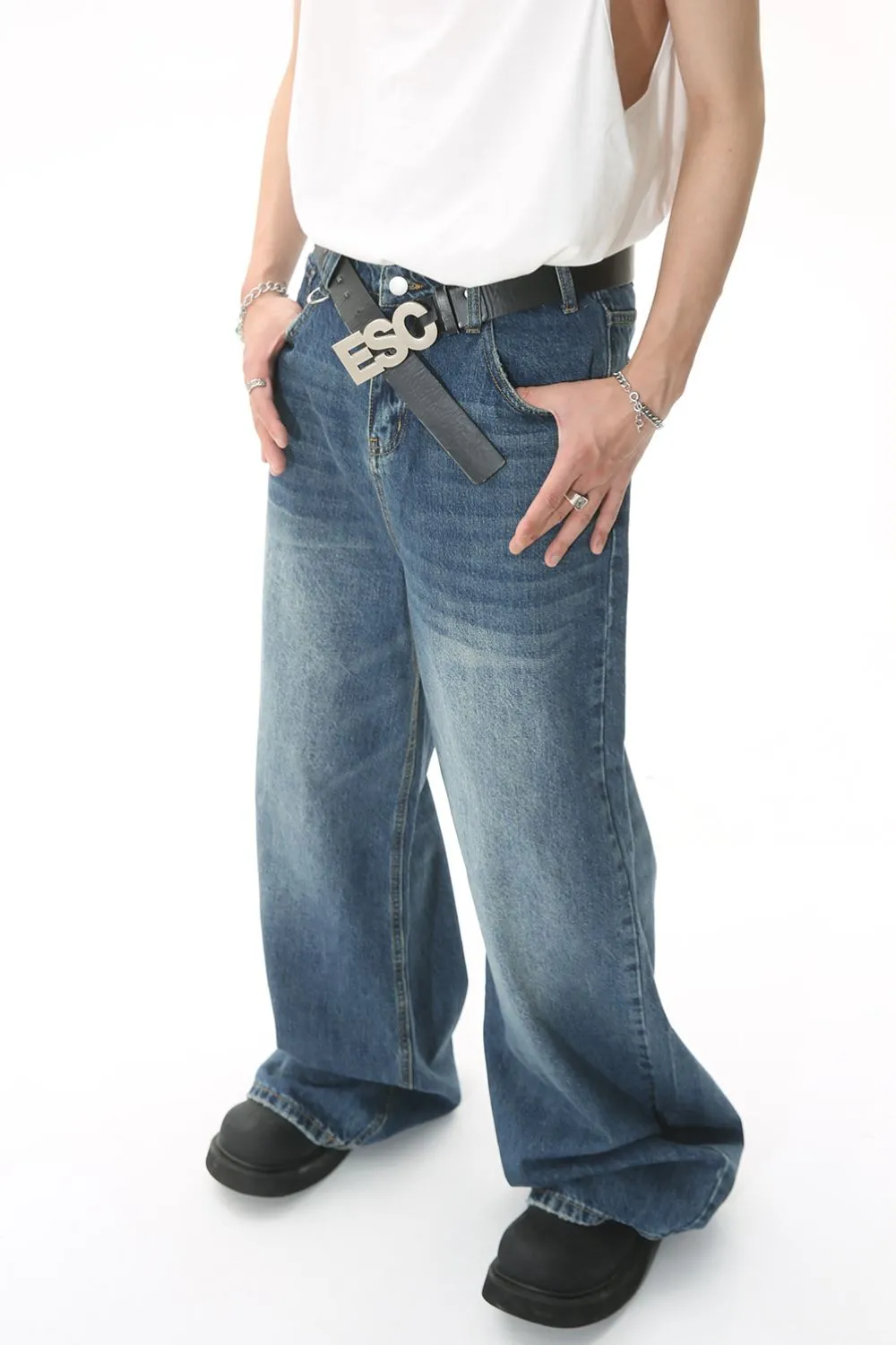 Wide Leg Jeans with Pockets, image 3