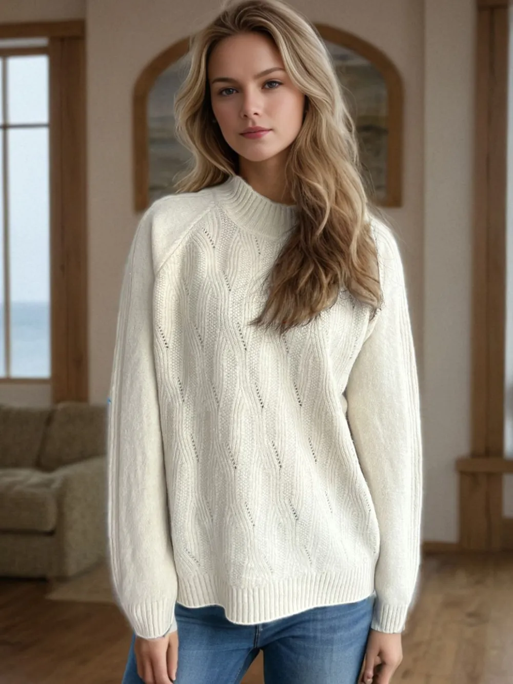 Mock Neck Long Sleeve Sweater, image 7
