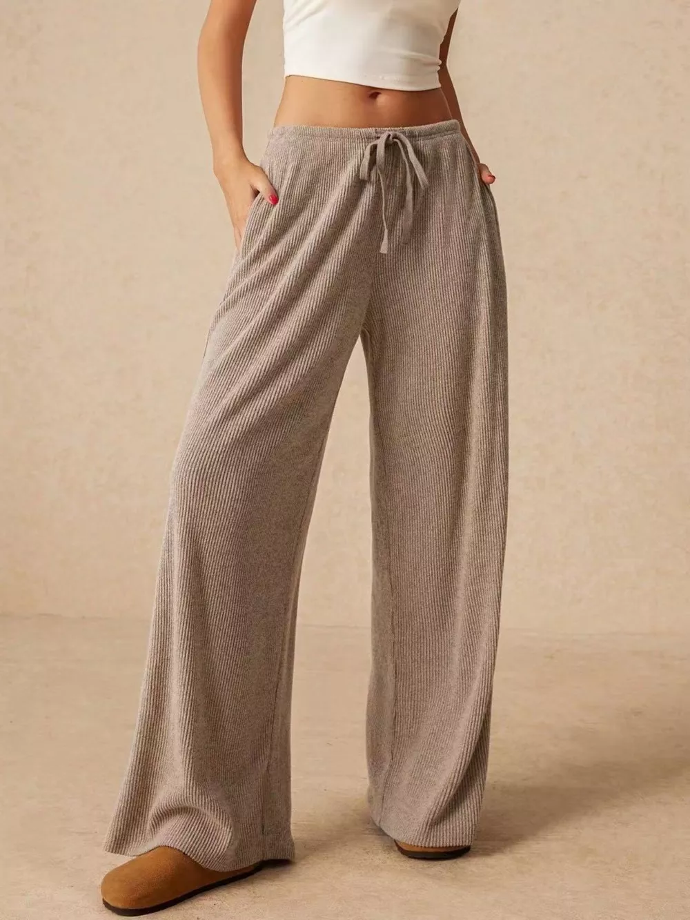 Drawstring Wide Leg Pants, image 11