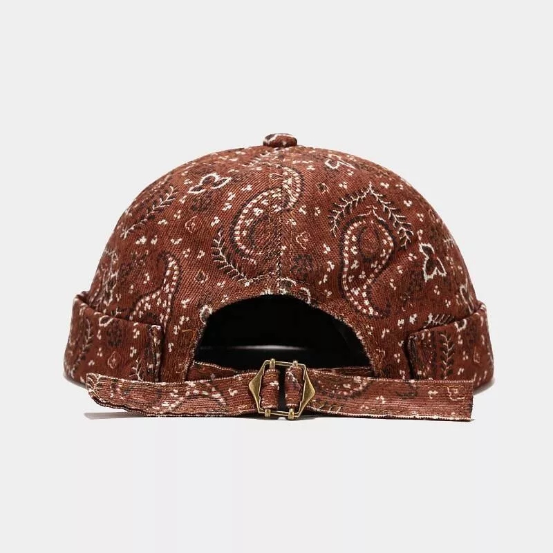Vintage Paisley Print Brimless Hat, image 2