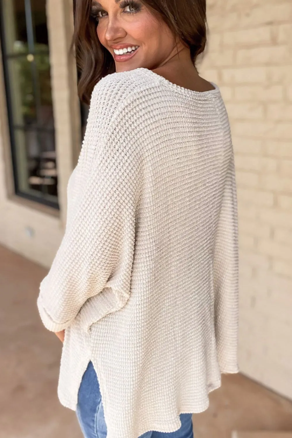 Side Slit V-Neck Long Sleeve Top, image 22