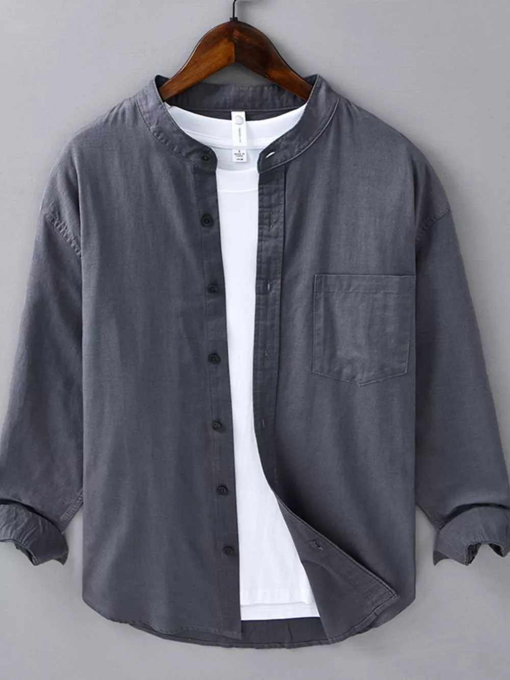 Men's Plus Size Casual Button Up Long Sleeve Shirt, image 8