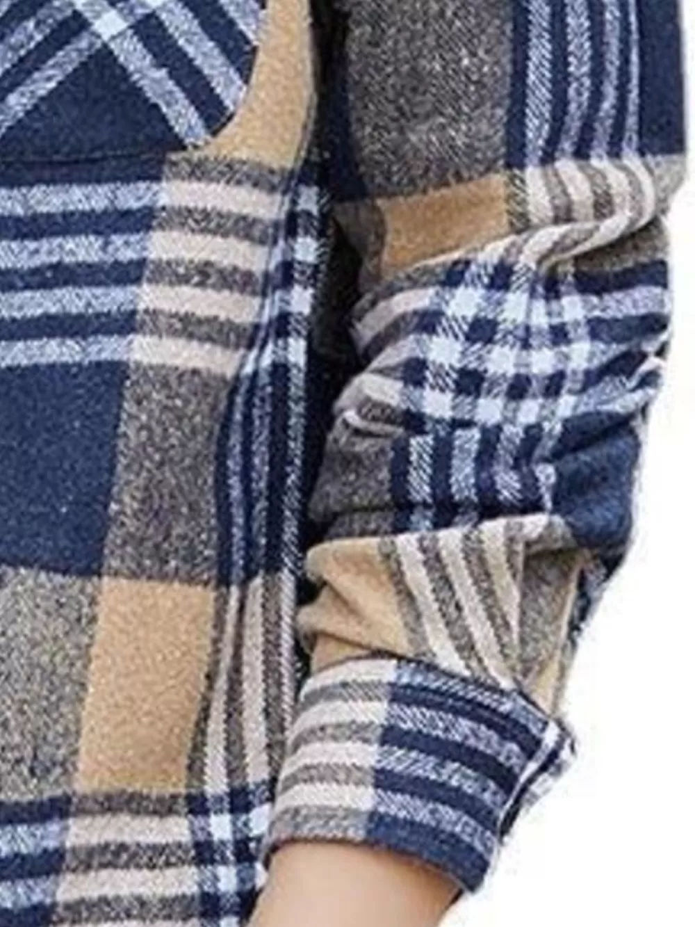 Men's Plus Size Casual Plaid Long Sleeve Shirt, image 3