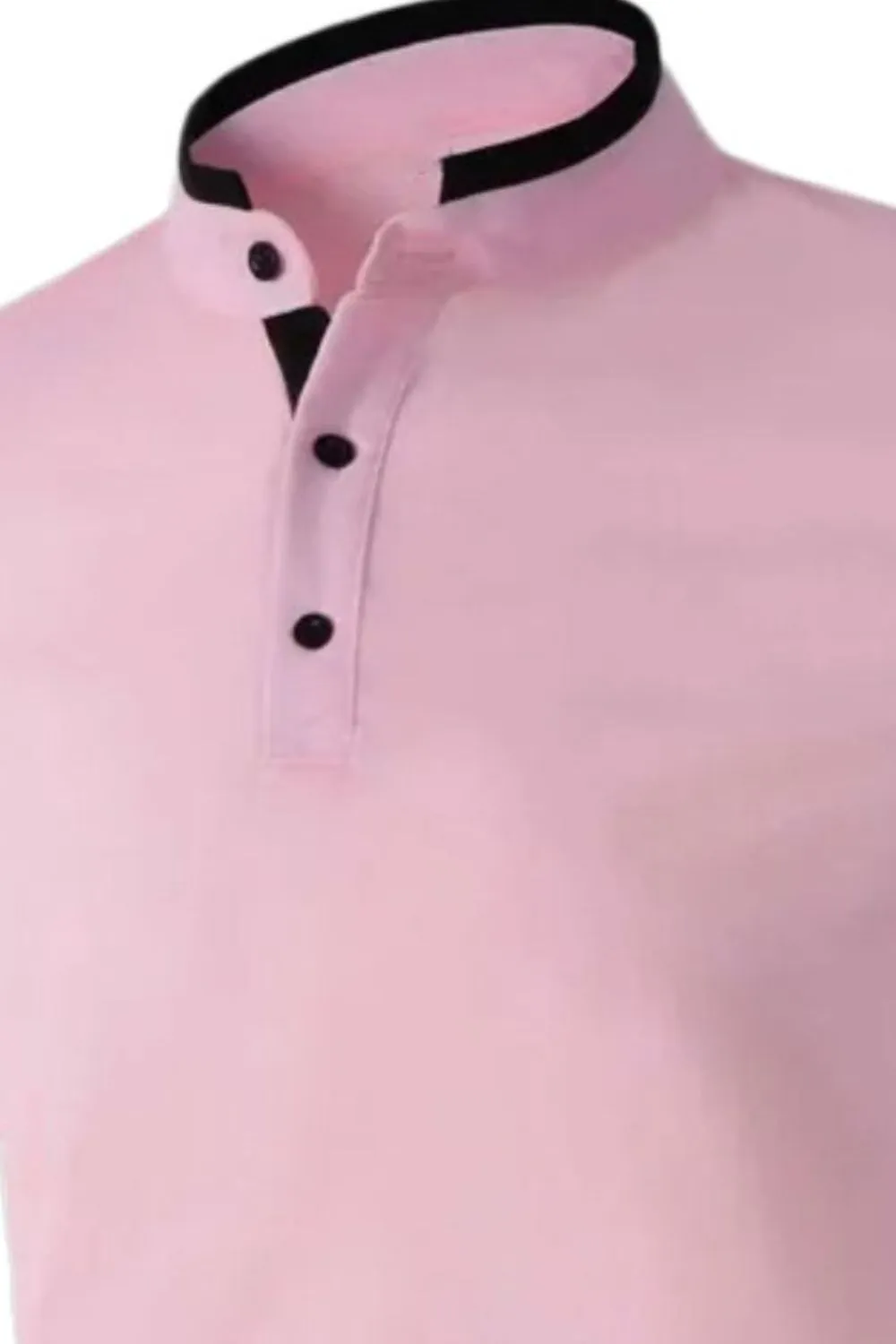 Men's Full Size Stand Collar Contrast Short Sleeve Polo Plus Size, image 3