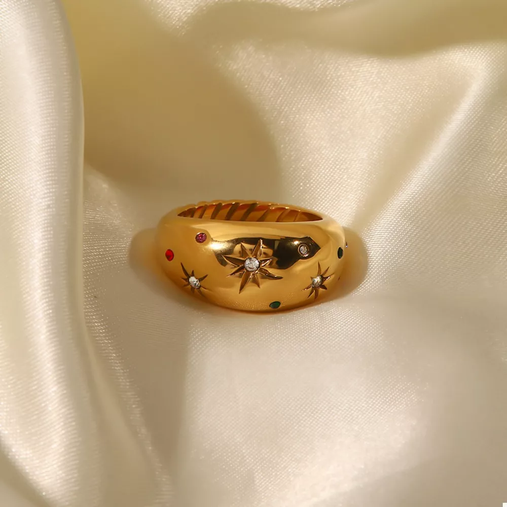 18K Gold-Plated Zircon Ring, image 6
