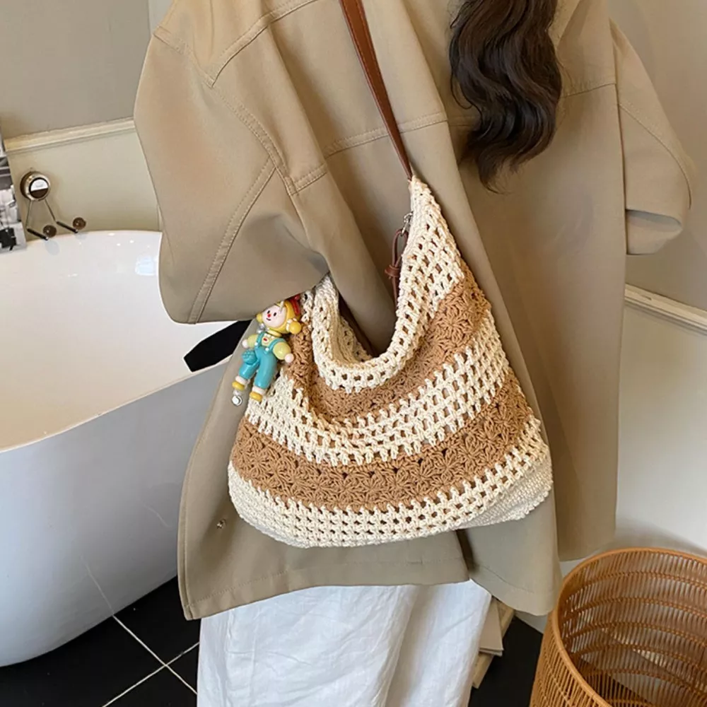 Crochet Knit Shoulder Bag, image 2