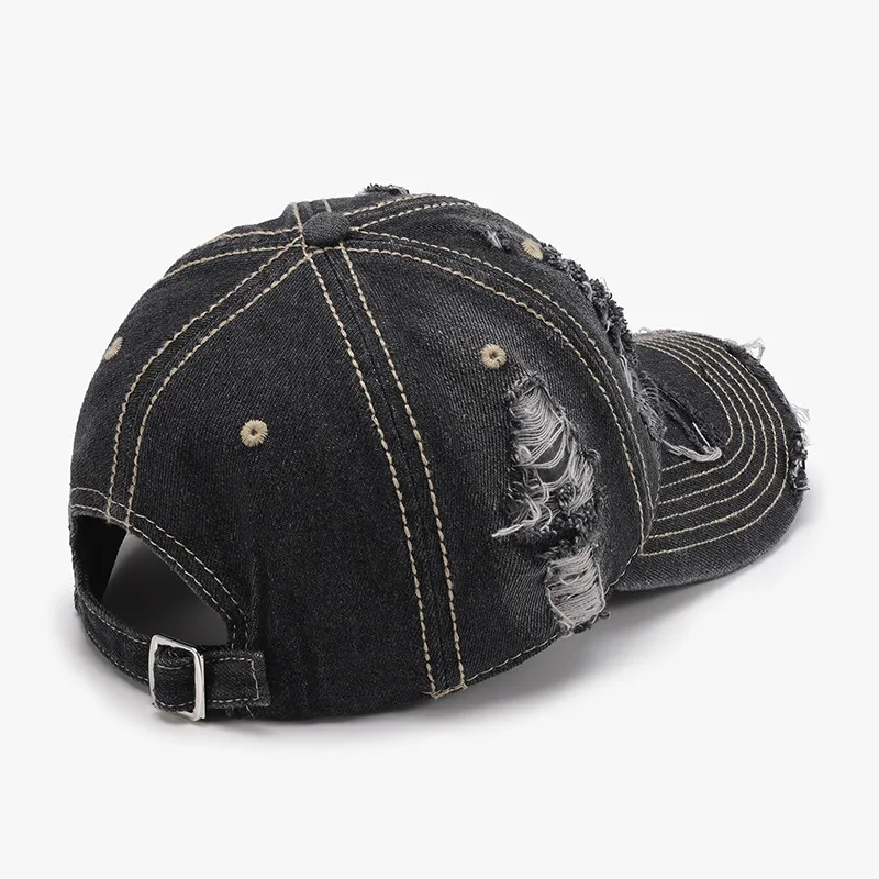 Distressed Adjustable Cotton Baseball Cap, image 4