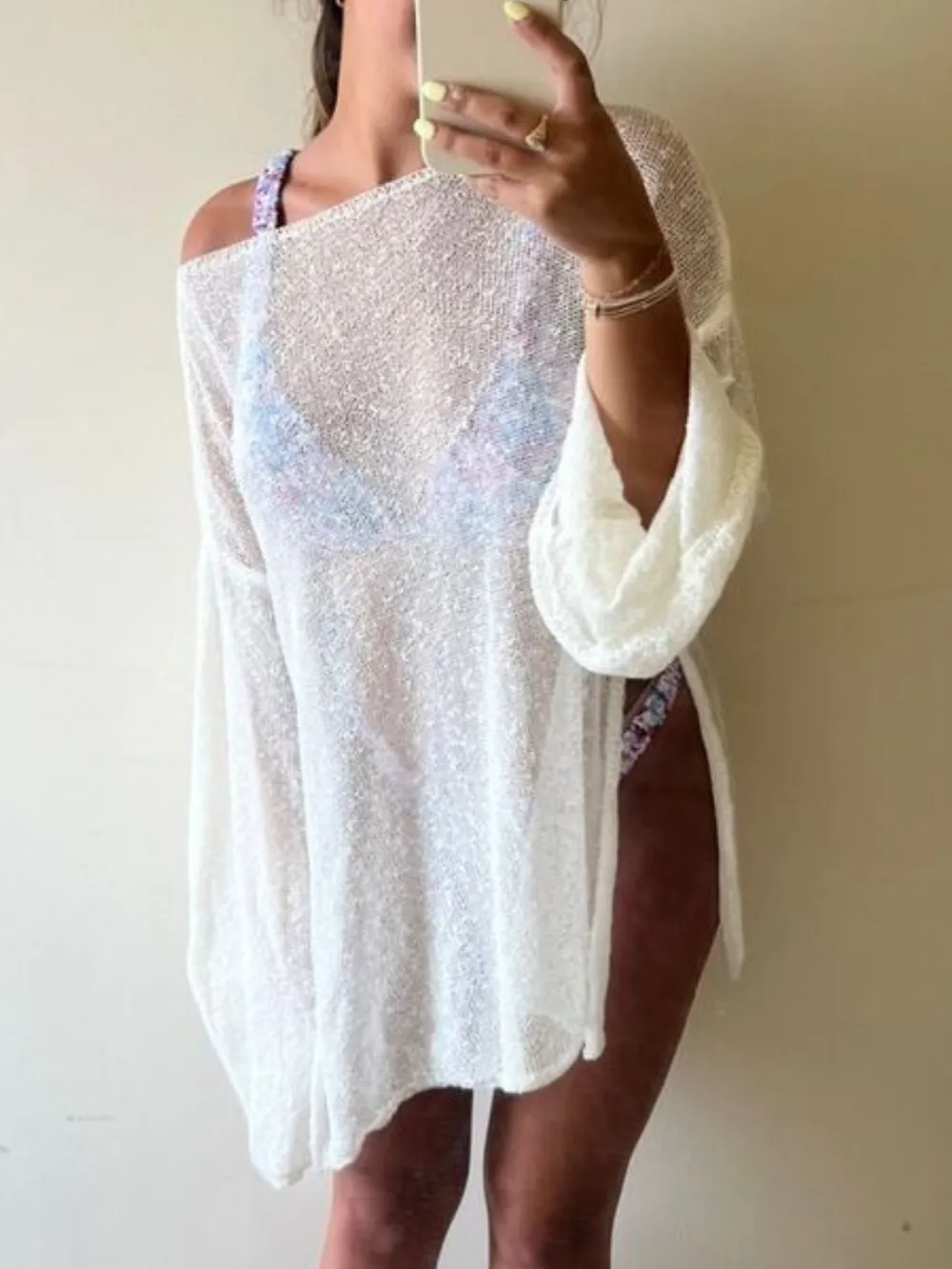 Side Slit Bell Sleeves Cover-Up, image 6