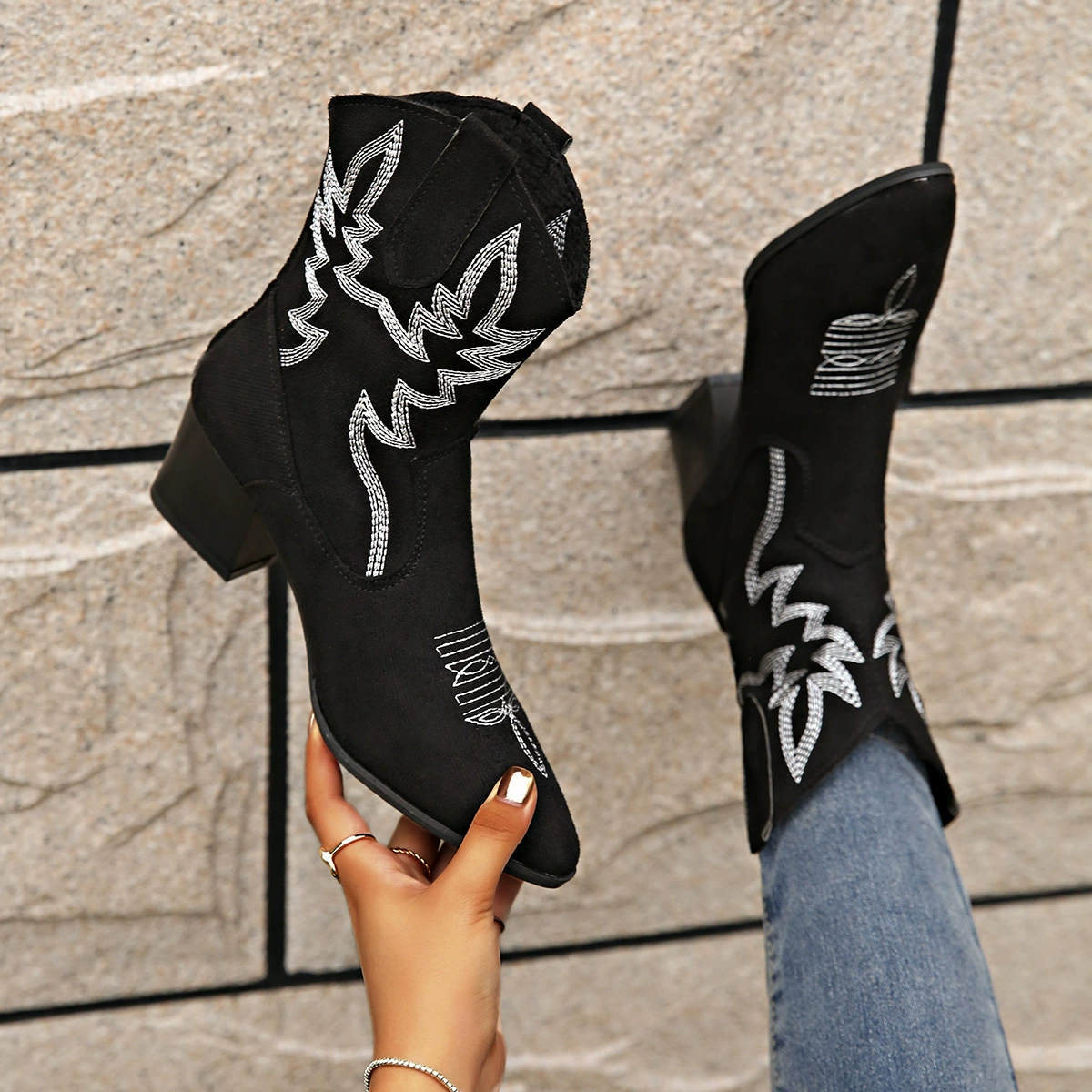 Point Toe Block Heels Boots, image 8