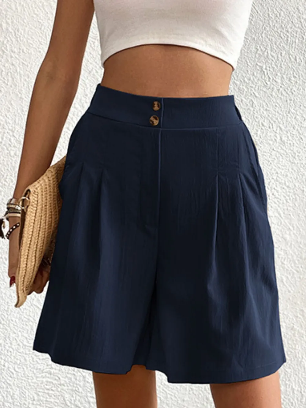 High-Waisted Pleated Shorts, image 14