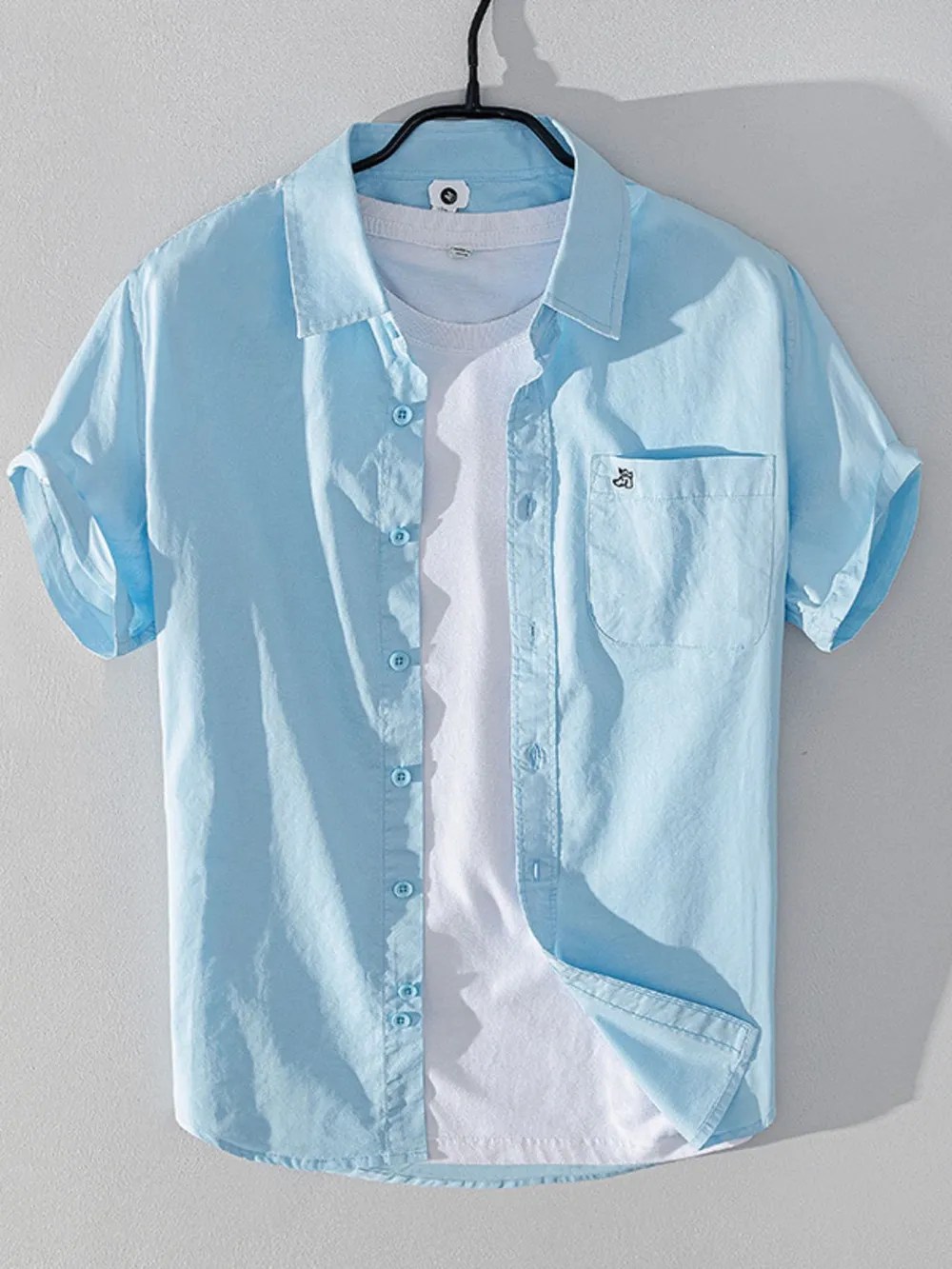 Men's Plus Size Button Up Short Sleeve Shirt, image 9