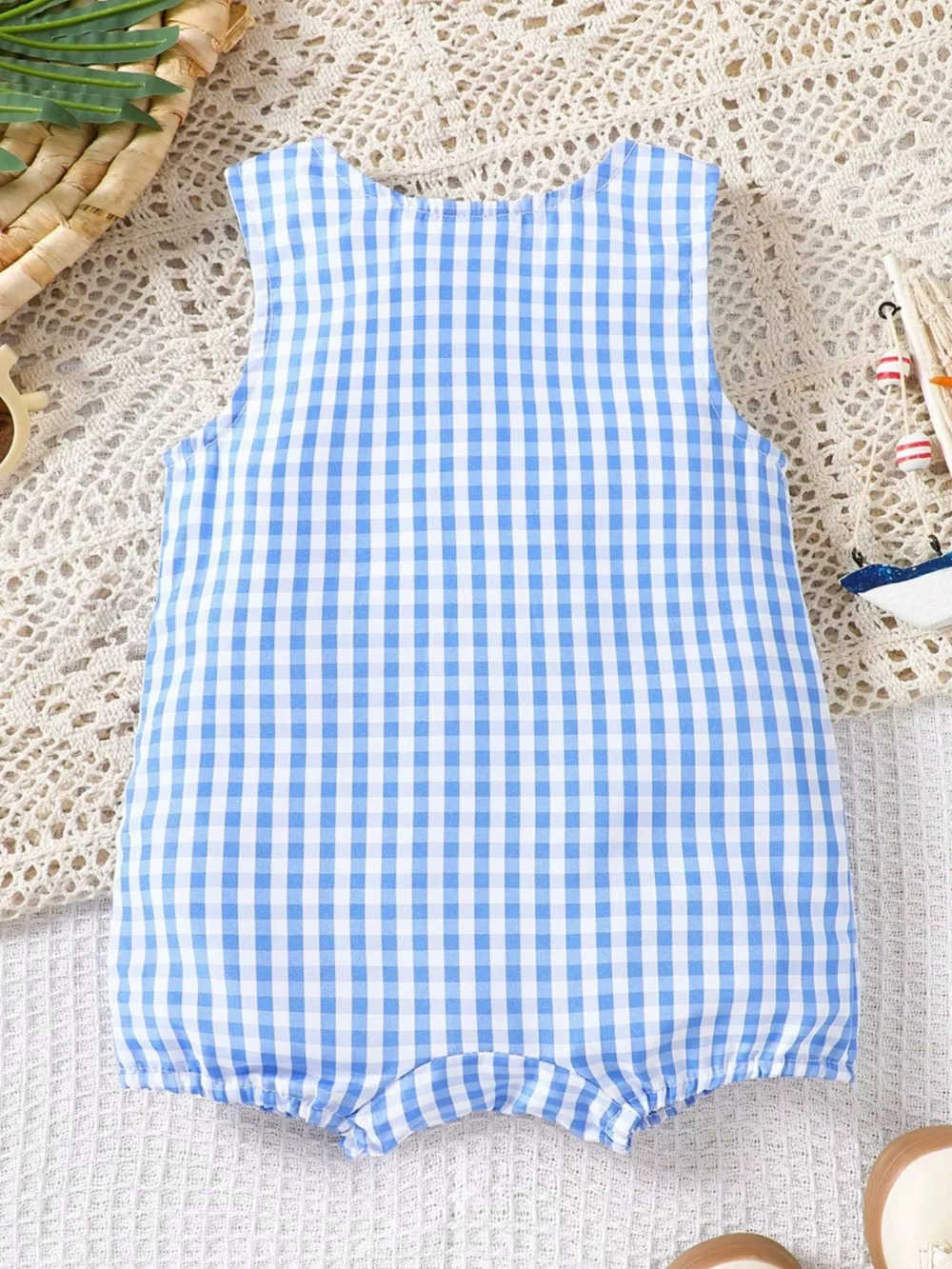 Children's Gingham Sailboat Sleeveless One-Piece, image 3
