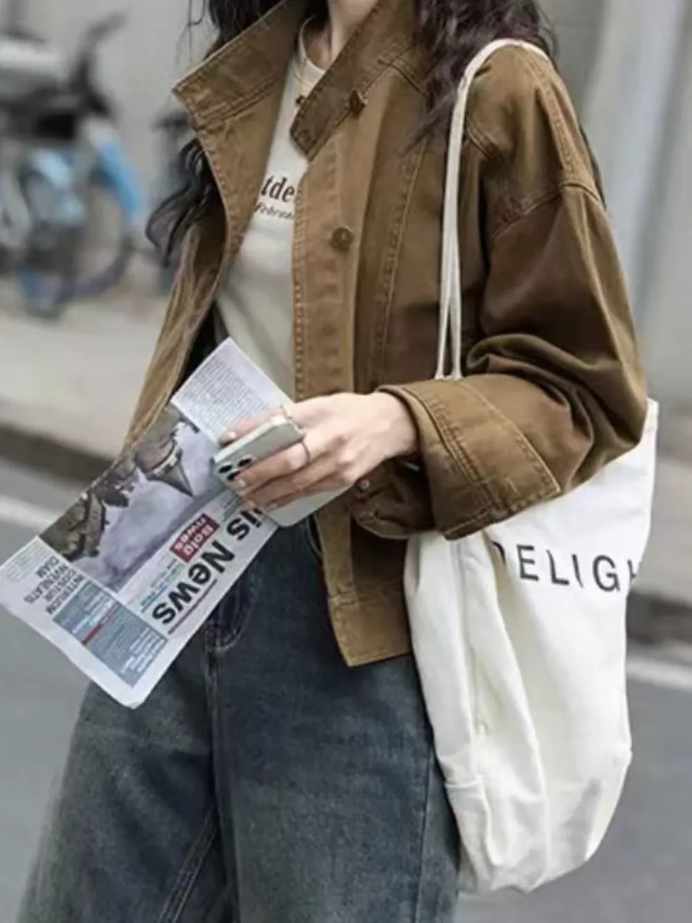 Button Up Dropped Shoulder Denim Jacket, image 2