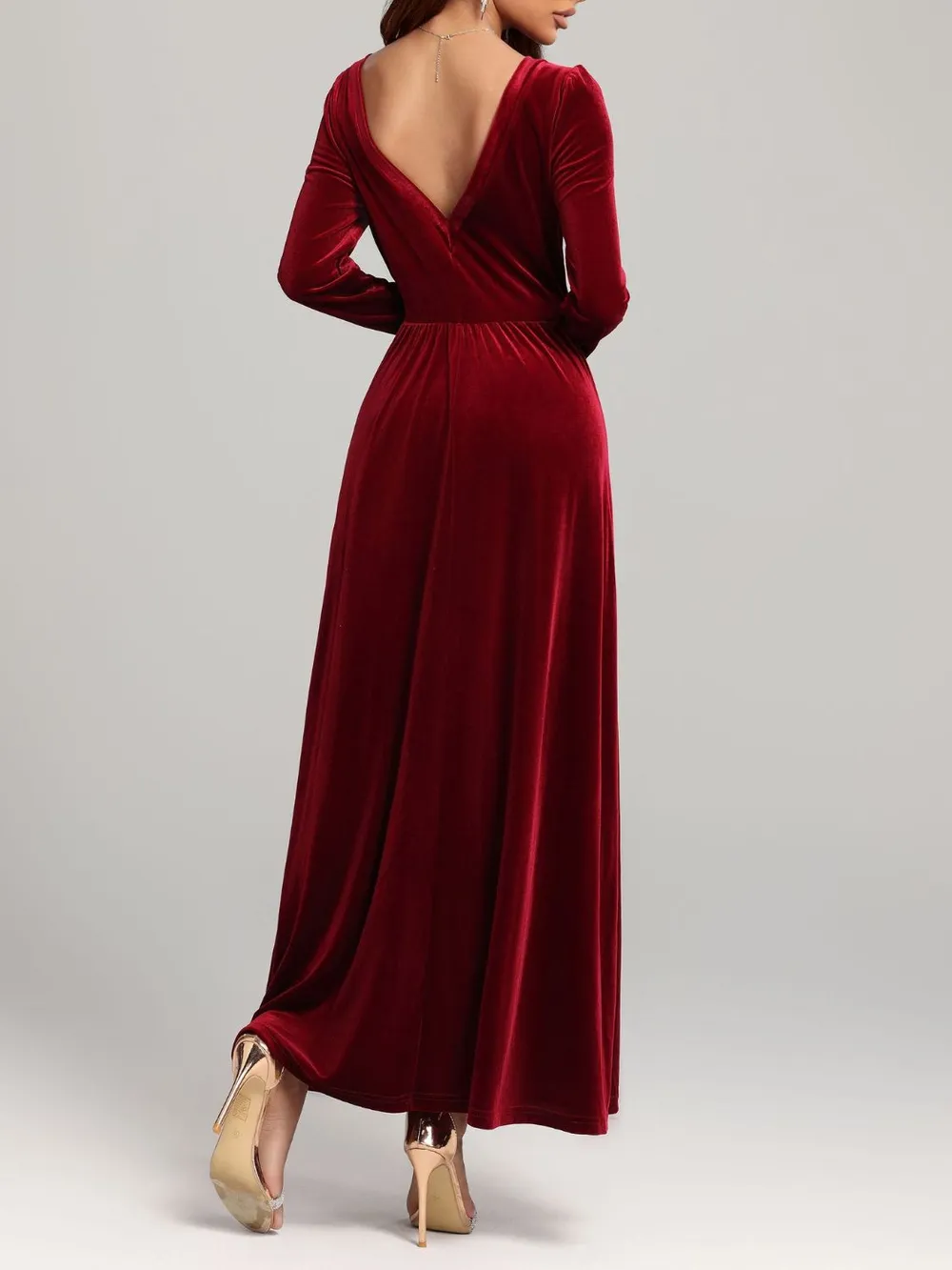 Velvet Square Neck Long Sleeve Dress, image 13