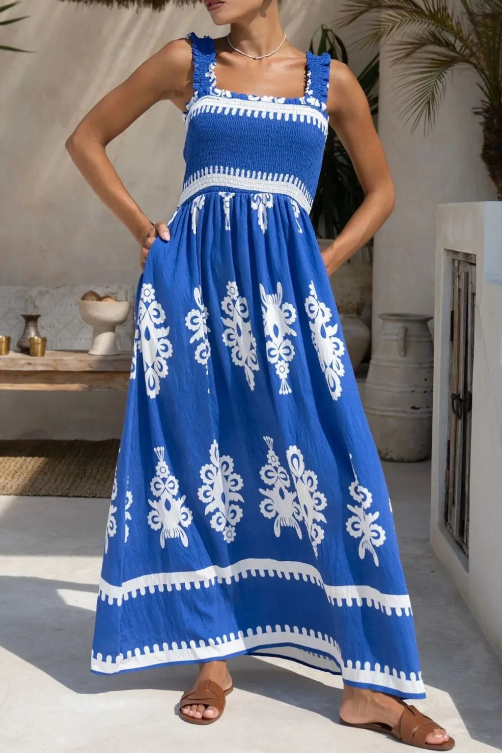 Printed Square Neck Cami Dress, image 11