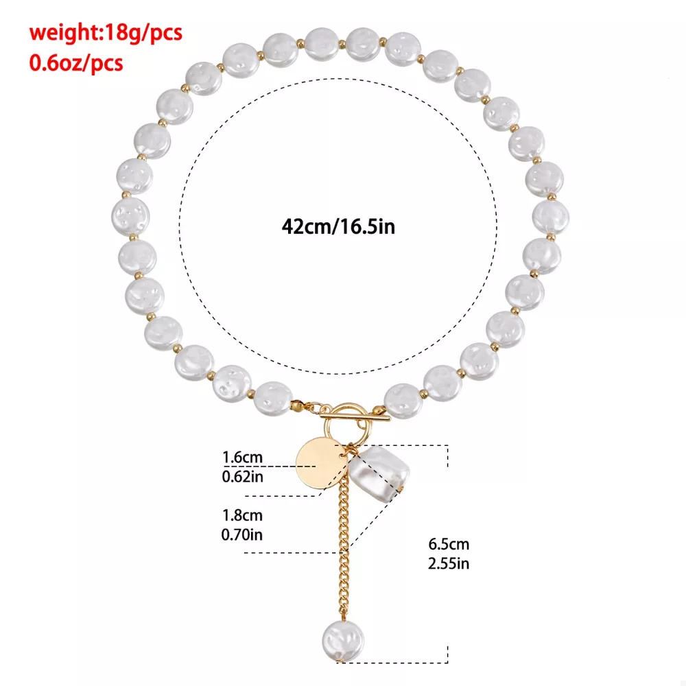 18K Gold-Plated Pearl Drop Necklace, image 9